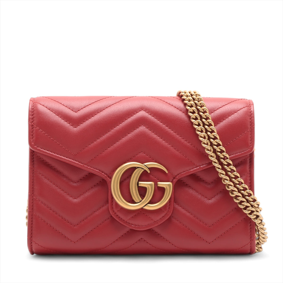Gucci GG Marmont Leather Chain Wallet Bag Red * PREORDER *