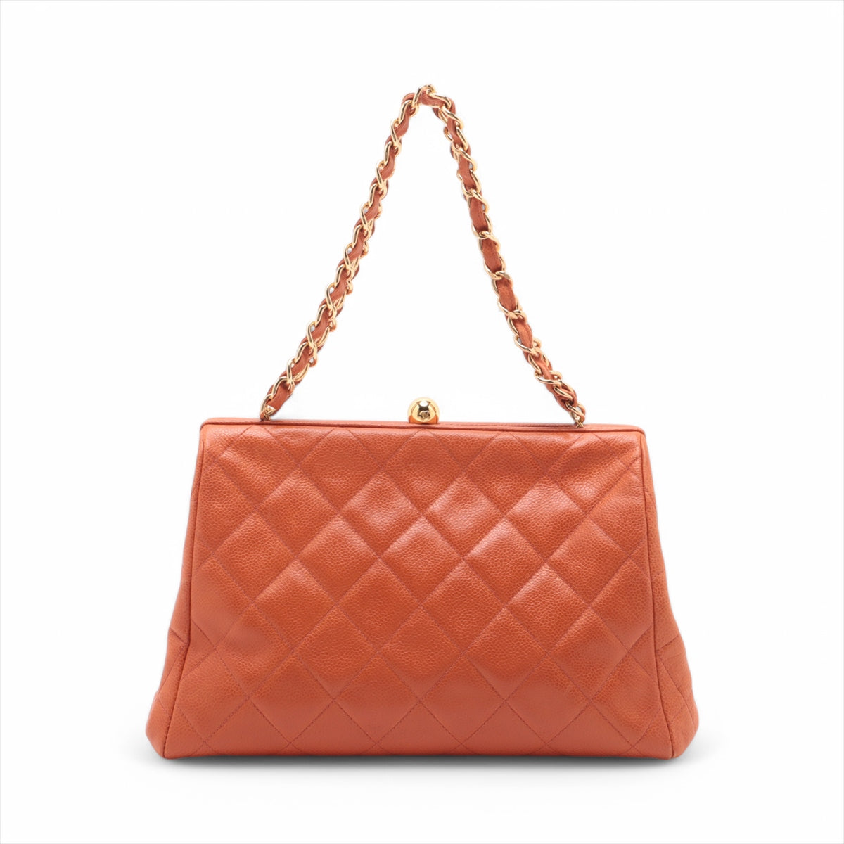 Chanel Matelasse Caviar Skin Gamaguchi Chain Shoulder Bag Orange * PREORDER *