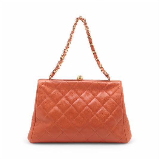 Chanel Matelasse Caviar Skin Gamaguchi Chain Shoulder Bag Orange * PREORDER *