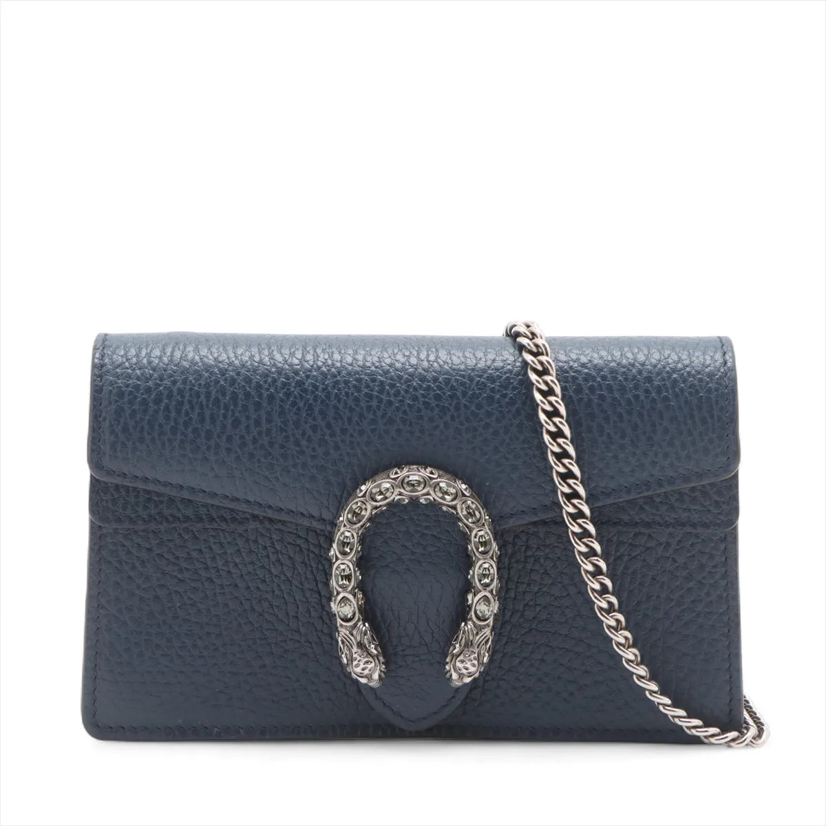 Gucci Dionysus Leather Chain Shoulder Bag Navy Blue