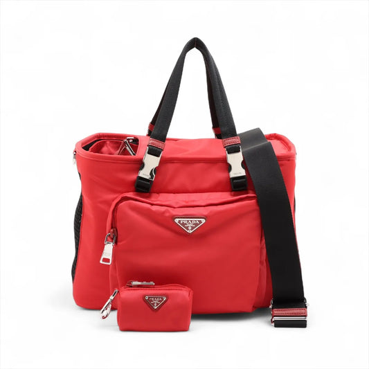 Prada Tessuto Nylon For Pets Carry Bag Red