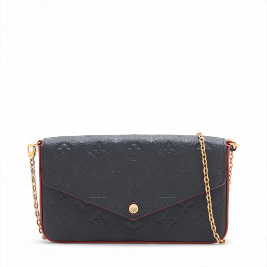 Louis Vuitton Monogram Empreinte Pochette Félicie Marine Rouge