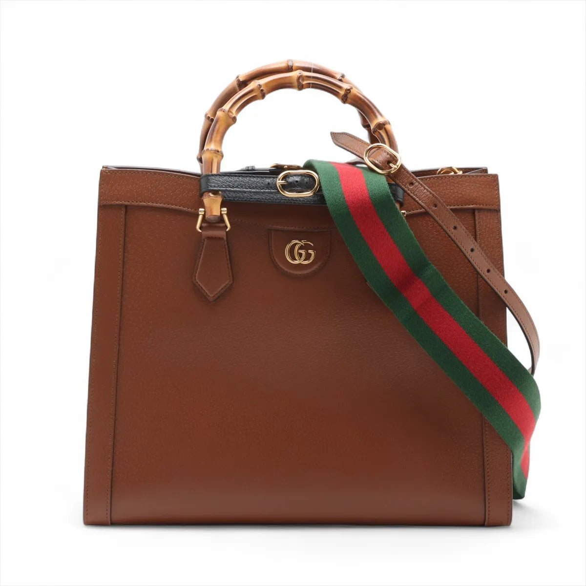 Gucci Bamboo Diana Leather Two-Way Shoulder Bag Brown