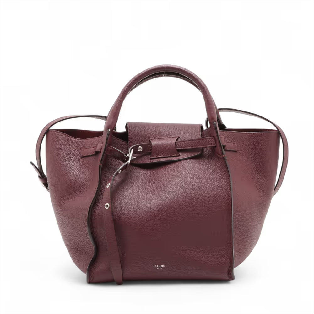 Celine Big Bag Small Leather Two-Way Shoulder Bag Bordeaux