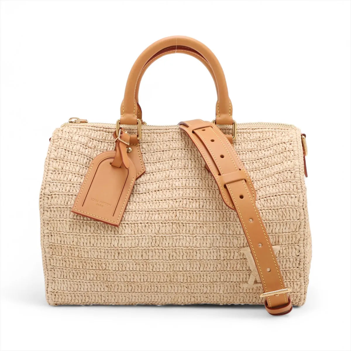 Louis Vuitton Raffia Speedy 30 Bandoulière Bag Beige