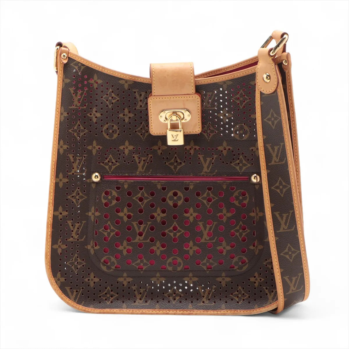 Louis Vuitton Monogram Perforated Musette Brown x Pink