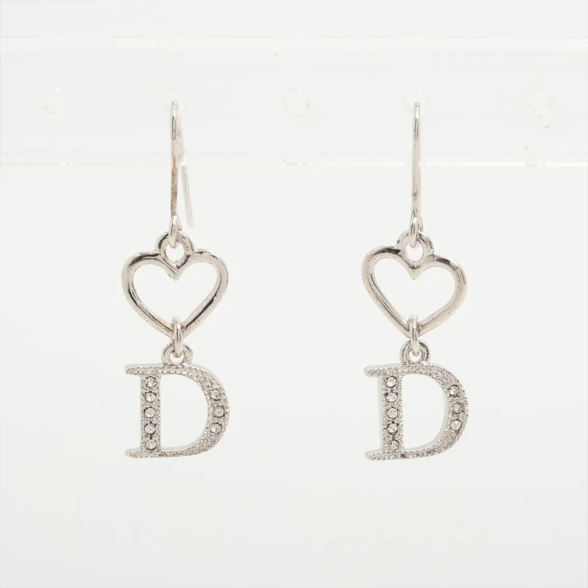 Christian Dior Heart D Logo Dangling Hook Earring