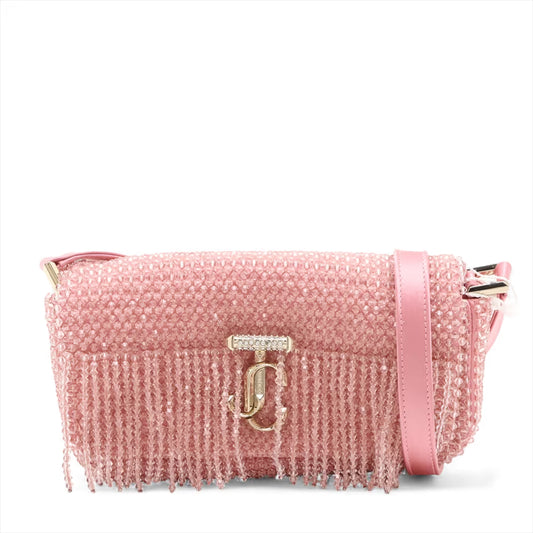 Jimmy Choo Varenne Mini Satin x Beads Shoulder Bag Pink