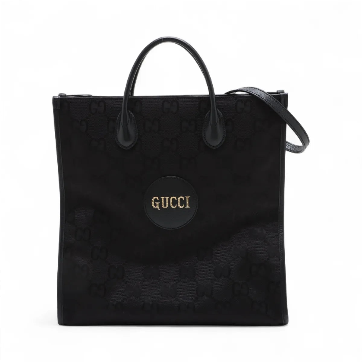 Gucci Off the Grid GG Nylon Leather Two-Way Tote Bag Black