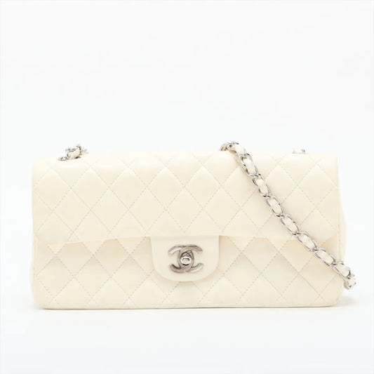 Chanel Matelasse Lambskin Single Flap Single Chain Bag White