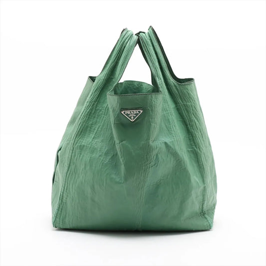 Prada Leather Tote Bag Green