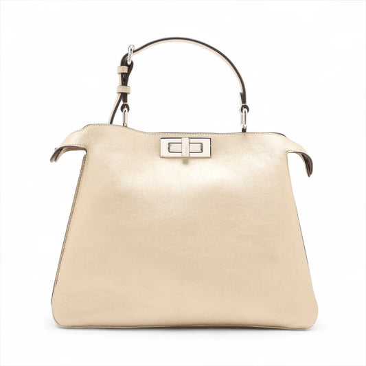 Fendi Peekaboo Soft Medium Leather Handbag Gold