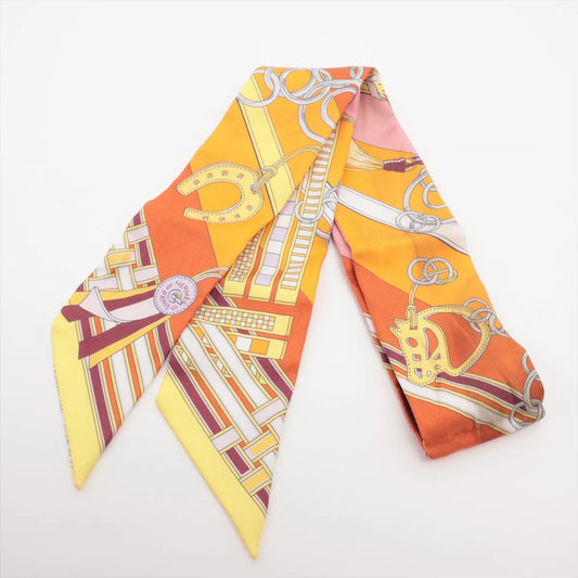 Hermes Twilly Silk Brides et Gris Gris Orange