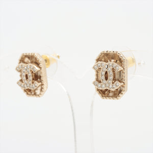 Chanel CC Rhinestone Logo Rectangular Stud Earring