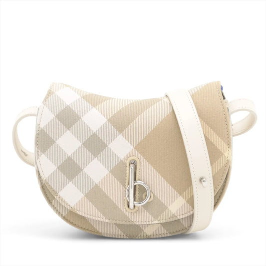 Best Burberry Rocking Horse Checkered Leather Shoulder Bag Beige