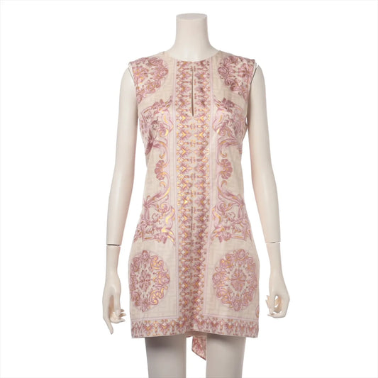 Fendi Silk Sleeveless Mini Dress Pink