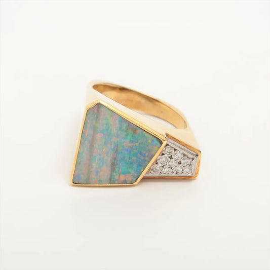 TASAKI Boulder Opal Diamond Two-Toned Ring