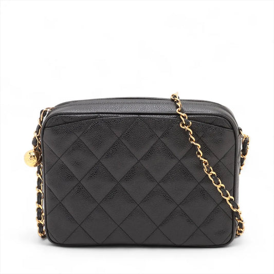 Chanel Matelasse Caviar Skin Chain Shoulder Bag Black