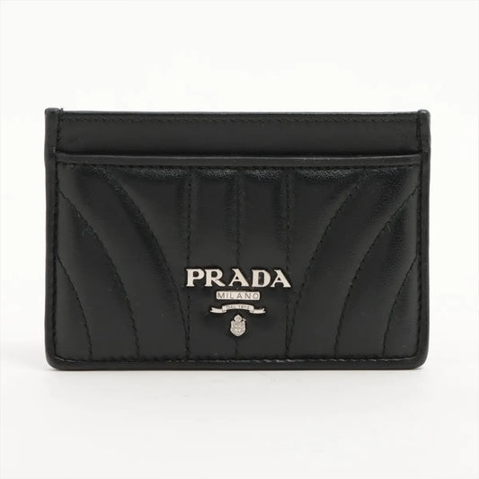 Prada Diagramme Leather Card Case Black