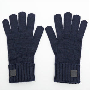 Best Louis Vuitton Damier Gloves Cashmere Navy Blue