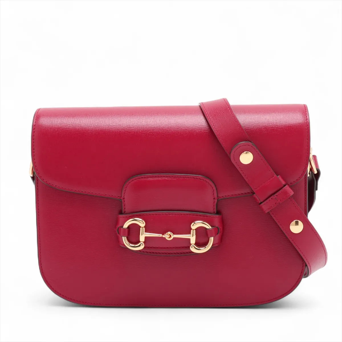 Gucci Horsebit 1955 Leather Shoulder Bag Red