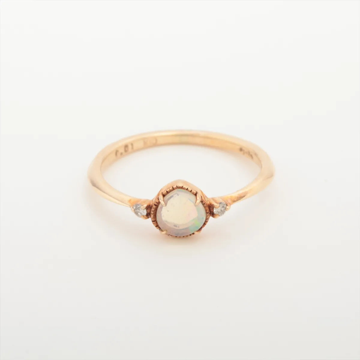 Teardrop Opal Diamond Ring Rose Gold