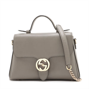Gucci Dollar Calfskin Interlocking G Top Handle Bag Gray – Redo Luxury