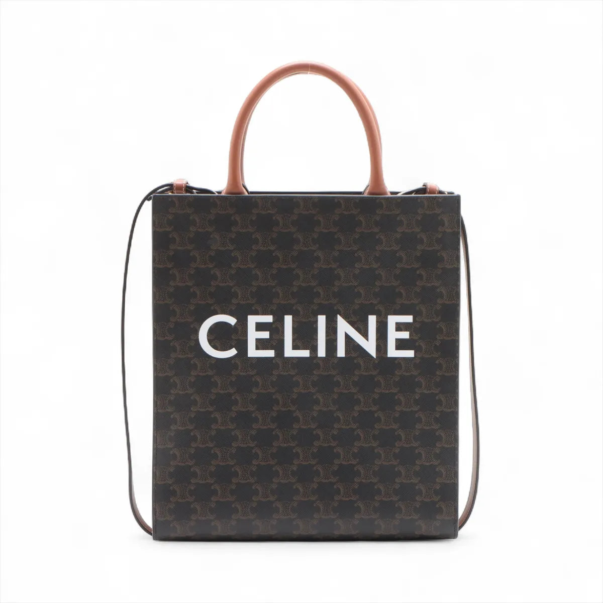 Celine Triomphe Vertical Cabas Two-Way Shoulder Bag Brown