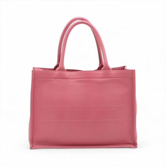 Christian Dior Book Tote Medium Leather Tote Bag Pink
