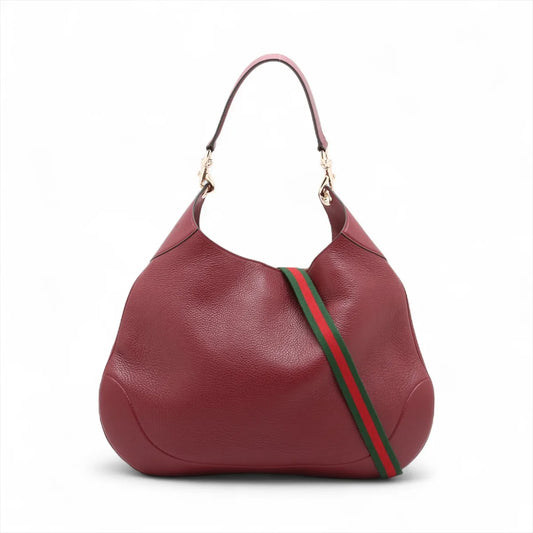 Gucci Leather Hobo Two-Way Shoulder Bag Bordeaux