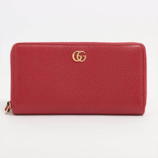 Gucci GG Marmont Leather Zippy  Long Wallet Red