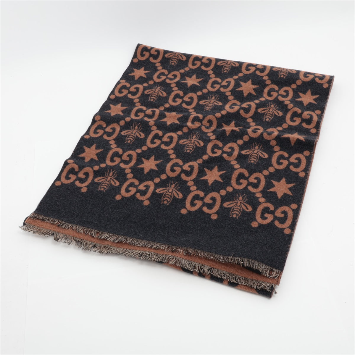 Gucci Bee & Star Scarf Brown