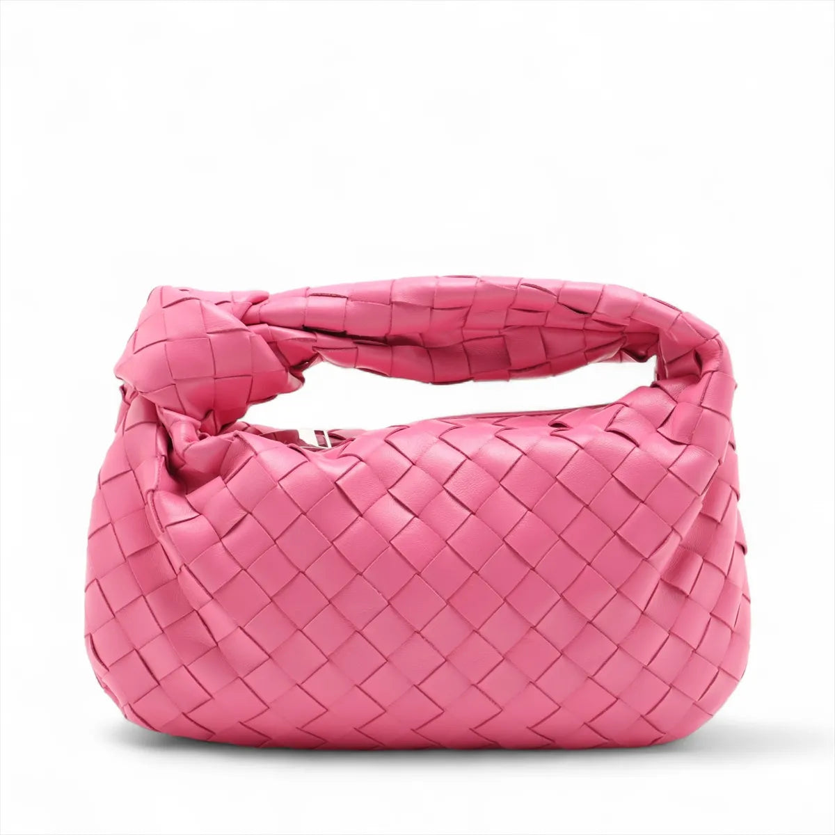 Bottega Veneta Intrecciato Mini Jodie Leather Handbag Pink