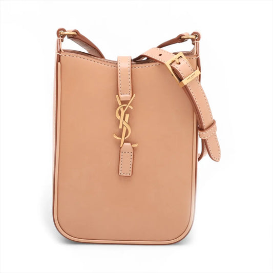 Saint Laurent Paris Mini Le 5 A 7 Vertical Leather Shoulder Bag Brown
