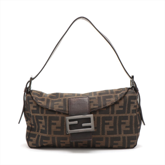 Fendi Zucca Mamma Baguette Canvas Shoulder Bag Brown