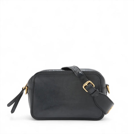 Fendi F Logo Leather Camera Shoulder Bag Black