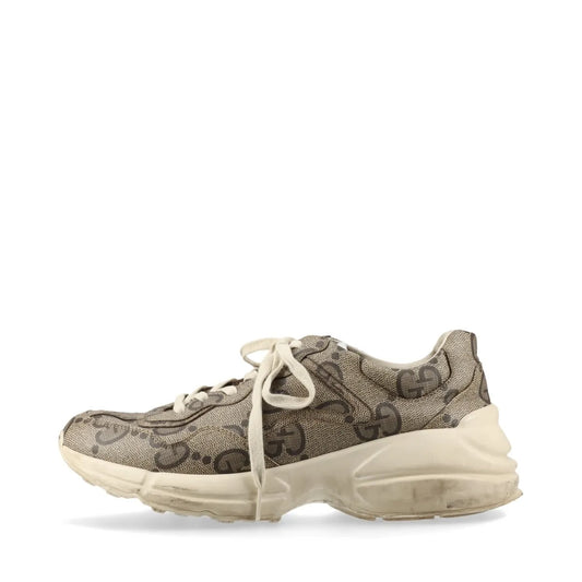 Gucci Rhyton Leather Sneakers Mens Beige