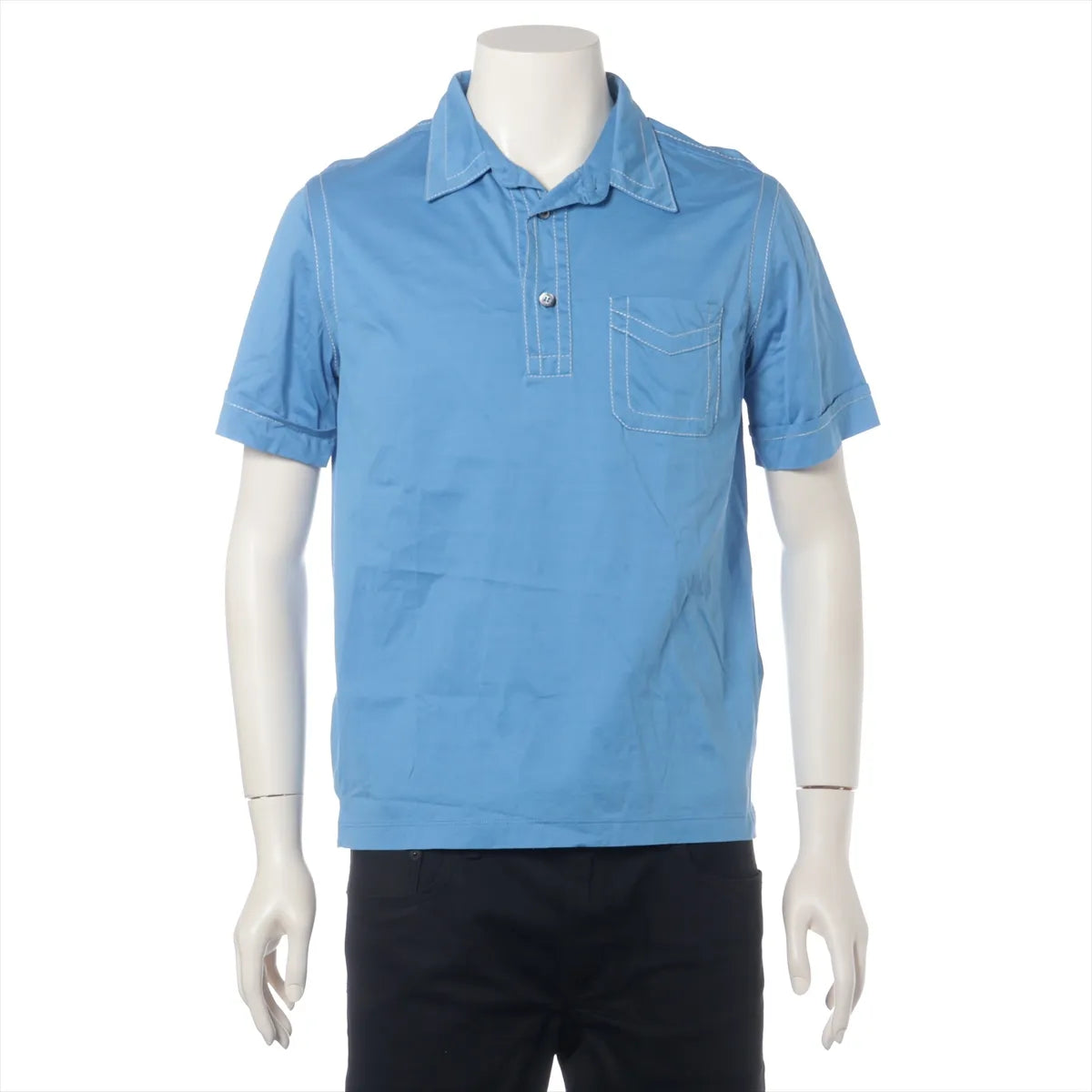 Prada Cotton Polo Shirt Blue