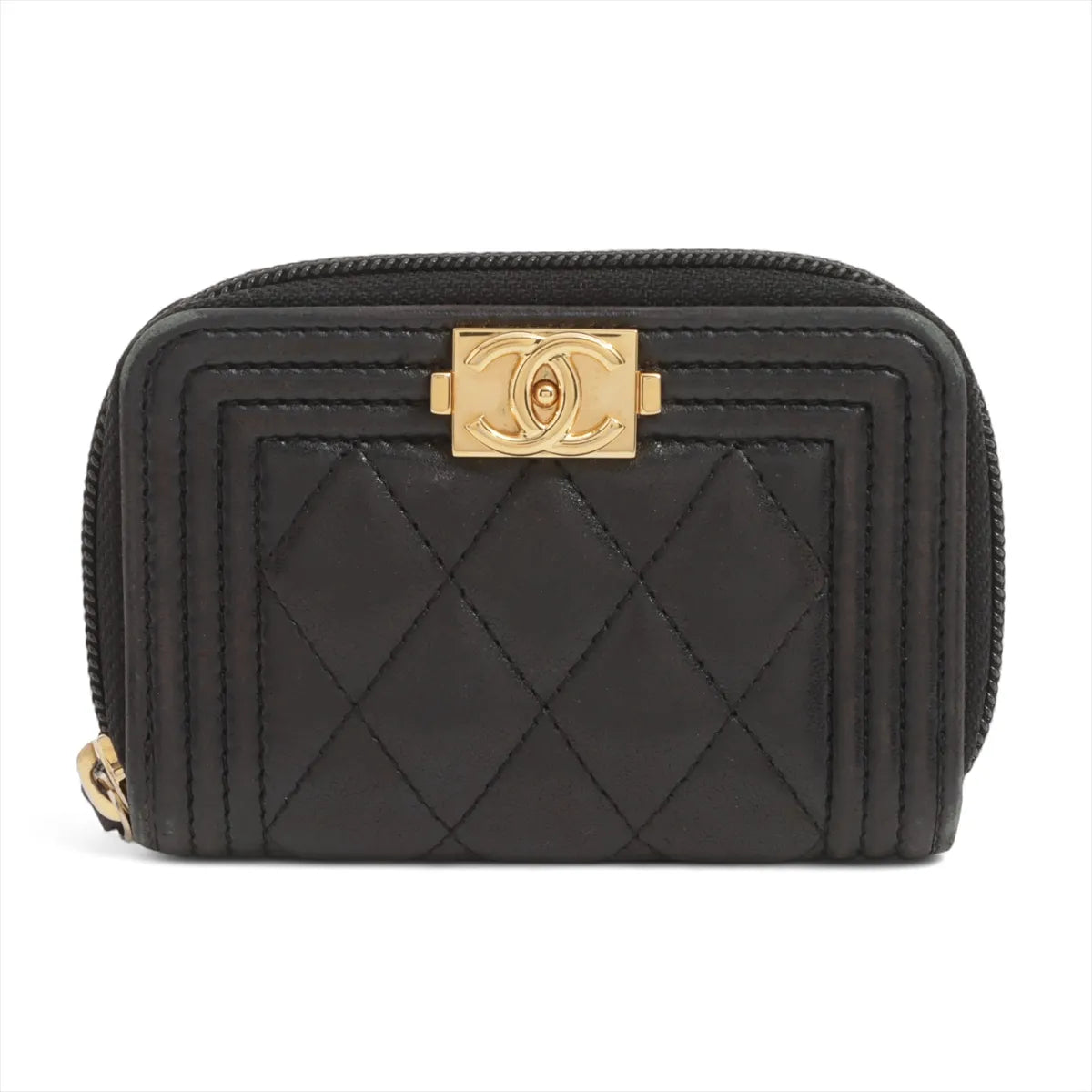 Chanel Boy Chanel Caviar Skin Coin Purse Black