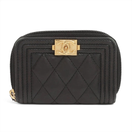 Chanel Boy Chanel Caviar Skin Coin Purse Black