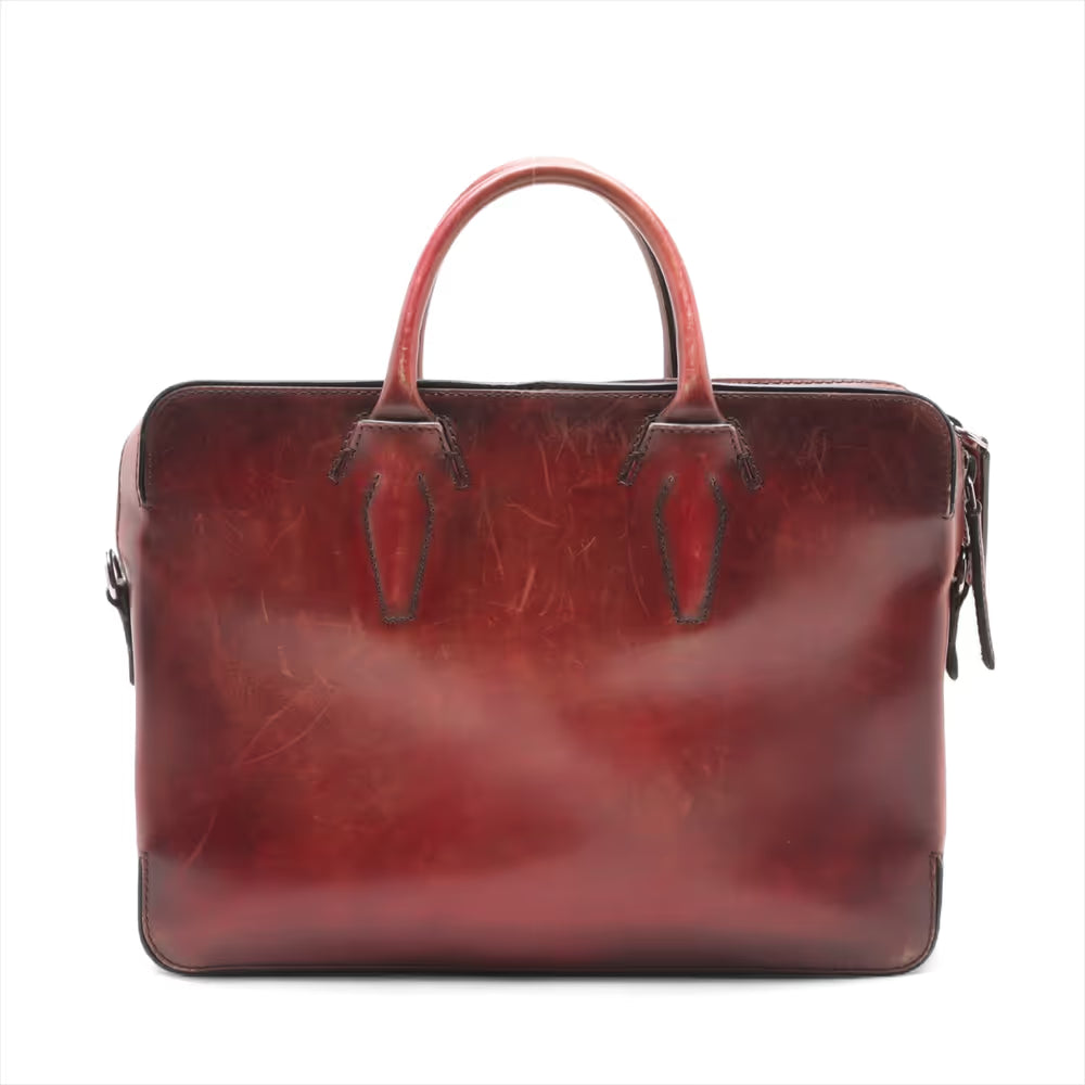 Berluti Calligraphy Profile Leather Hand bag Brown