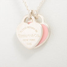 Load image into Gallery viewer, Premium Tiffany &amp; Co. Return To Tiffany Mini Double Heart Tag Necklace Pink