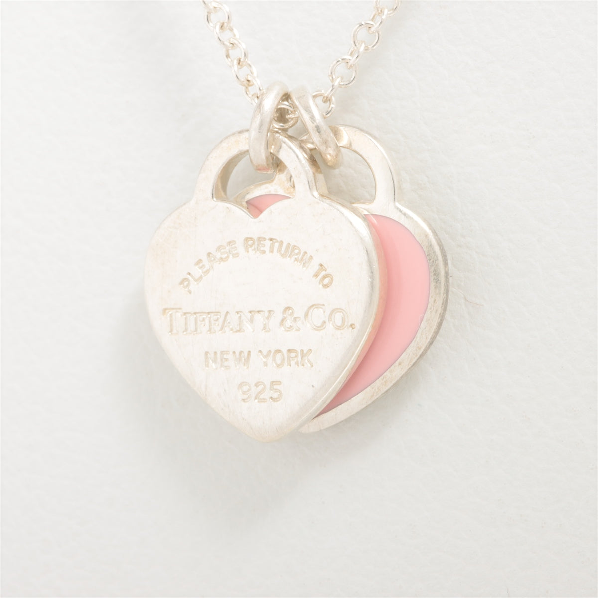 Tiffany & Co. Return to Tiffany Mini Double Heart Tag Pink Enamel Silver  Pendant & Chain Necklace Tiffany & Co. | TLC