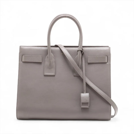 Saint Laurent Paris Sac de Jour Leather Two-Way Handbag Gray
