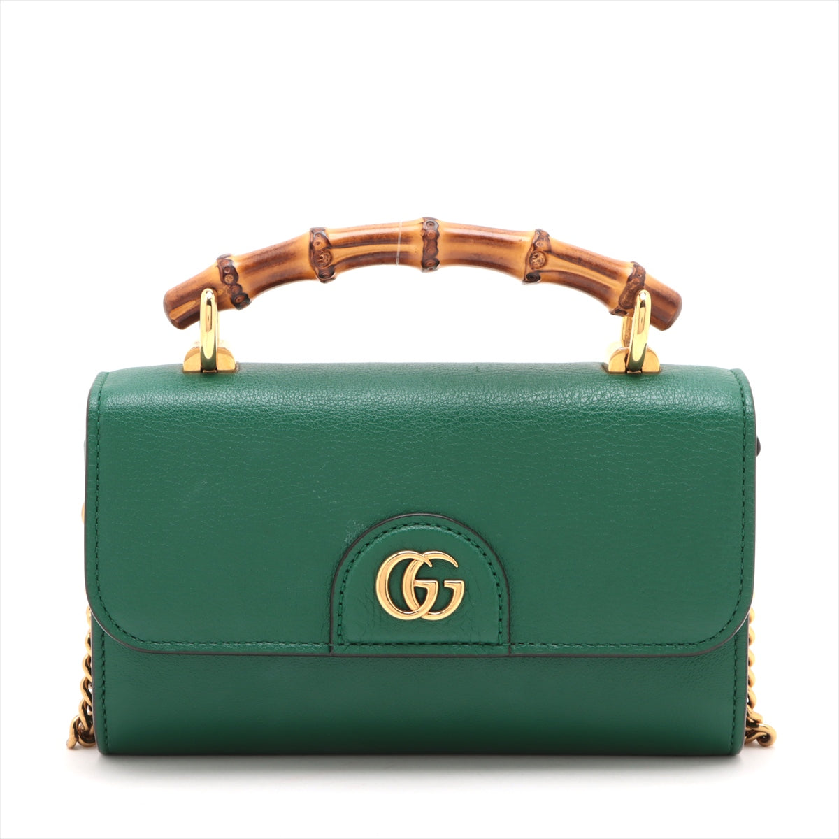 Gucci Bamboo Diana Flap Two-Way Handbag Green