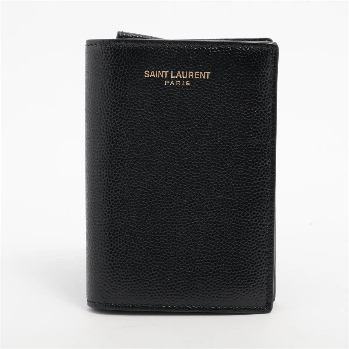 Saint Laurent Paris Logo Leather Card Case Black