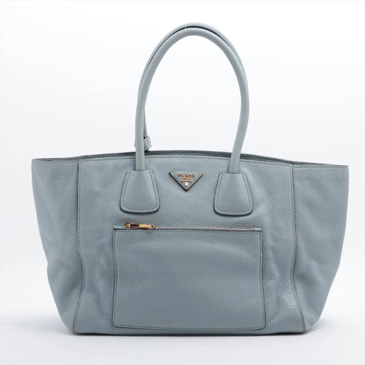 Prada Leather Tote Bag Blue