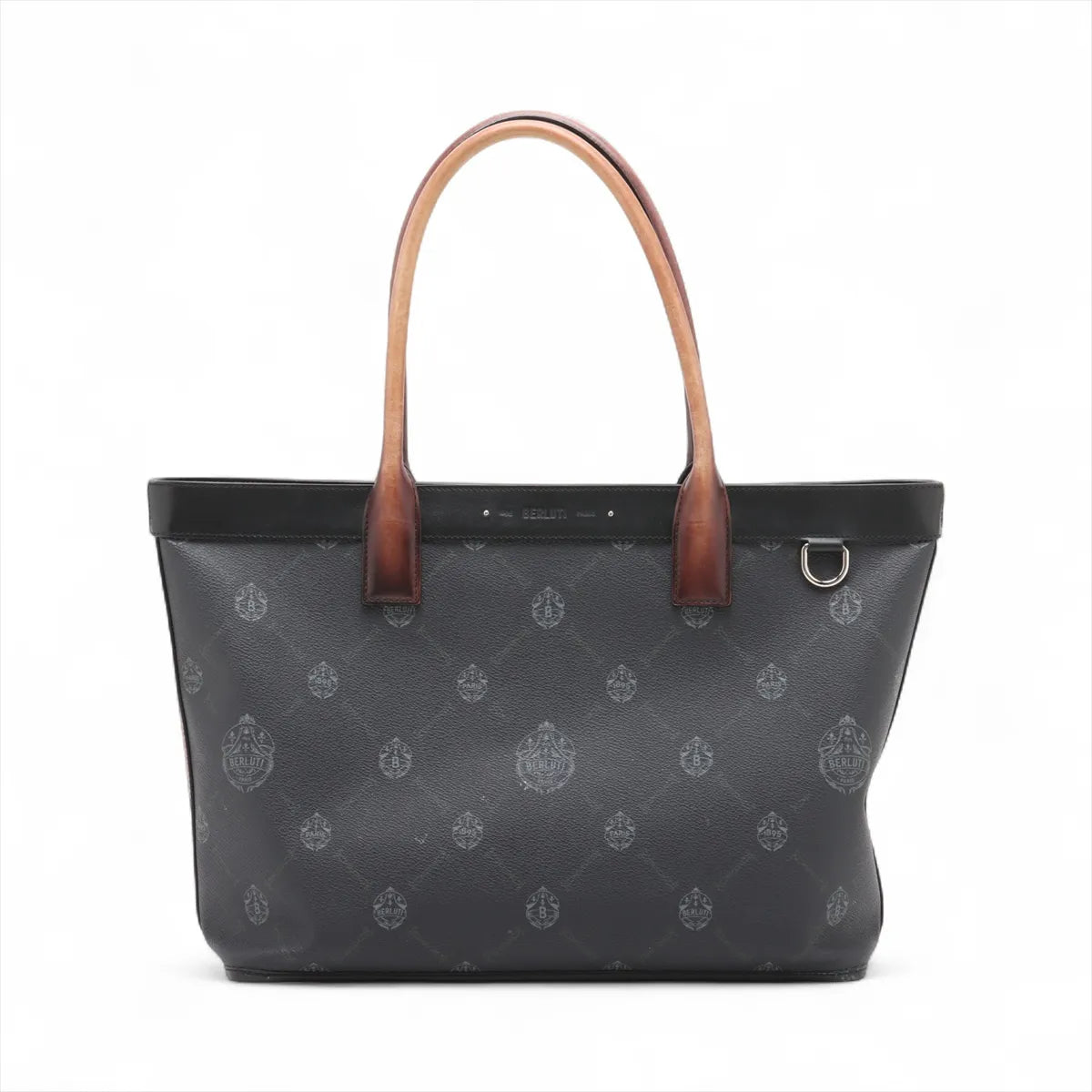 Berluti Forever Leather Tote Bag Black x Brown