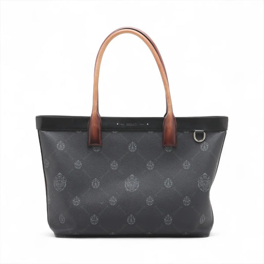 Berluti Forever Leather Tote Bag Black x Brown