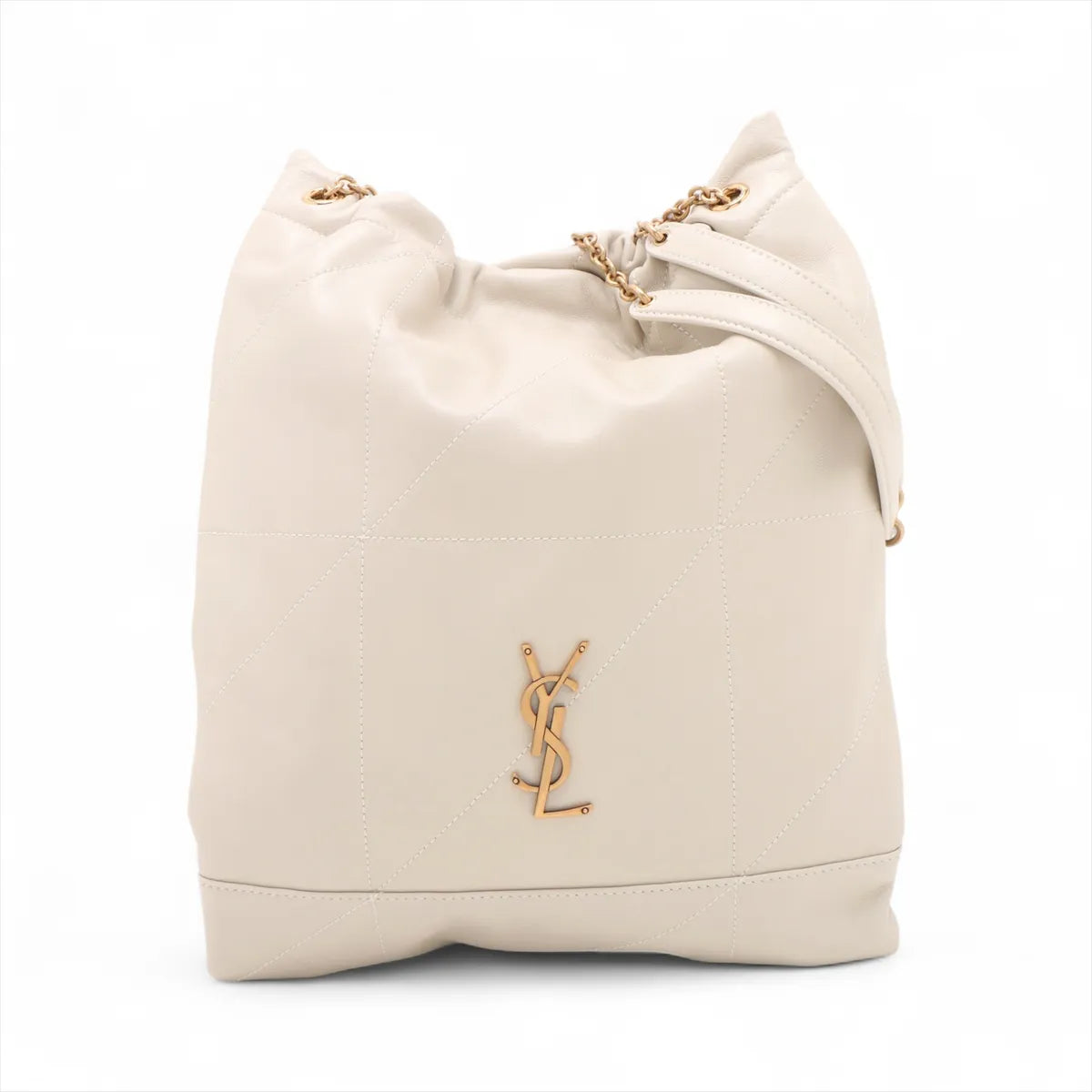 Saint Laurent Paris Jamie Pochon Leather Chain Shoulder Bag Beige